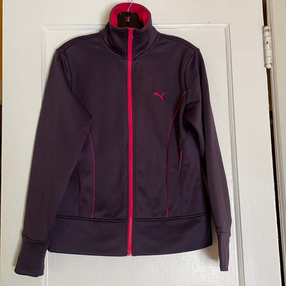 Purple PUMA track jacket w/ pink trim. Medium